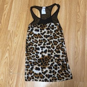 TANCO Stretch leopard top Black voile top with voile straps. Size XS